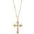 Simulated Chain Crucifix Cross Pendant Necklace - Gold/White