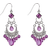 1928 Jewelry Beads Chandelier Earrings - Silver/Purple