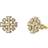 Symbols of Faith Dipped Jerusalem Cross Round Cuff Links - Gold