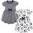 Touched By Nature Toddler Organic Dress 2-pack - Black Floral (10161070)