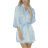 iCollection Women's Ultra Soft Satin Lounge and Poolside Robe - Blue