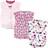 Touched By Nature Baby Girl's Rompers 3-pack - Pink Botanical