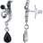 1928 Jewelry Vine Drop Earrings - Silver/Black