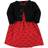 Hudson Baby Quilted Cardigan and Dress Set - Red Black Bows (10119332)