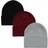 Hudson Baby Knit Cuffed Beanie 3-Pack - Heather Red Black (10115143)