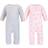 Hudson Premium Quilted Coveralls 2-pack - Pink/Gray Elephant (10119040)