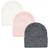 Hudson Baby Knit Cuffed Beanie 3-Pack - Pink White (10115127)