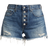 7 For All Mankind Monroe Cut Off Short - Pisces Blue