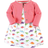 Hudson Dino Dress and Cardigan 2-Piece Set - Pink/Multi