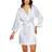 iCollection Women's Marina Lux 3/4 Sleeve Satin Robe - White