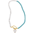 Adornia Lock and Heart Pendant Necklace - Gold/Pearl/Turquoise/White