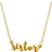 Adornia Cursive Sister Necklace - Gold