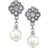 1928 Jewelry Simulated Drop Earrings - Silver/Transparent/Beige