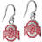 Dayna Designs Ohio State University Dangle Earrings - Silver/Red