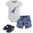 Hudson Baby Cotton Bodysuit, Shorts and Shoe Set - Dino Roar (10112755)