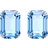 Swarovski Millenia Octagon Cut Drop Earrings - Silver/Blue