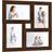 vidaXL Collage Photo Frame for 4x(10x15 cm) Picture Dark Brown MDF Photo Frame