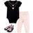 Little Treasures Baby Girl Cotton Bodysuit, Pant & Shoe Set 3-pcs - Heart Necklace