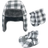 Hudson Trapper Hat, Mitten and Bootie Set - Charcoal White Plaid (10159385)