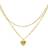 Adornia Paper Clip and Figaro Heart Chain Set - Gold