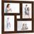 vidaXL Collage Photo Frame for 4x(13x18 cm) Picture Dark Brown MDF Photo Frame