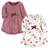 Touched By Nature Toddler Organic Cotton Long Sleeve Dresses 2-pack - Holly Berry