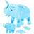 Bepuzzled 3D Crystal Puzzle Elephant and Baby (Blue) 46 Pcs