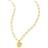 Adornia Heart Charm Paper Clip Chain Necklace - Gold