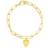 Adornia Heart Charm Paper Clip Chain Bracelet - Gold