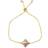 Adornia Four Point Flower Bolo Bracelet - Gold/Pink/Transparent