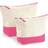 Westford Mill Dipped Base Canvas Accessory Bag (Pack of 2) (M) (Natural/True Pink)