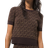 Michael Kors Logo Jacquard Short-Sleeve Sweater - Chocolate