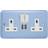 Varilight XY5U2SW.DB Lily Pastel Duck Egg Blue 2 Gang Double 13A Switched Plug Socket 2.1A USB