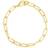 Adornia Paper Clip Chain Anklet 10" - Gold