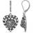 1928 Jewelry Cat Heart Leverback Earrings - Silver/White