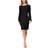 Calvin Klein Chiffon Bell Sleeve Sheath Dress - Black