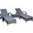 OutSunny Rattan Sun Lounger Set with Side Table Grey