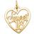 Sweet 16 Heart Charm - Gold