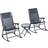 OutSunny 3 Pcs Outdoor Conversation Set w/ Rocking Chairs and Side Table Grey