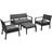 OutSunny 84B-722V70 Outdoor Lounge Set, 1 Table incl. 2 Chairs & 1 Sofas