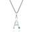 Gemondo Initial A Letter Charm Necklace - Silver/Emerald