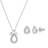 Fossil Mothers Day Pendant Necklace and Earrings Set - Silver/Mother-of-Pearl/Transparent