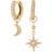 Olivia Burton Celestial Moon & North Star Huggie Hoops - Gold/Transparent