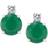 Macy's Accent Stud Earrings - White Gold/Transparent/Green