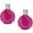 Macy's Accent Stud Earrings - White Gold/Transparent/Pink