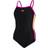 Speedo Girl's Dive Thinstrap Muscleback Swimsuit - Black/Neon Fire/Electric Pink