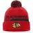 Fanatics Chicago Blackhawks Authentic Pro Team Locker Room Cuffed Knit Beanies with Pom Sr