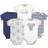 Touched By Nature Short-sleeve Organic Cotton Elephant Bodysuits 3-pack