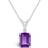 Macy's Pendant Necklace - Silver/ Amethyst/Diamond