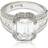 Suzy Levian Emerald-Cut & Round Engagement Ring - Silver/Transparent